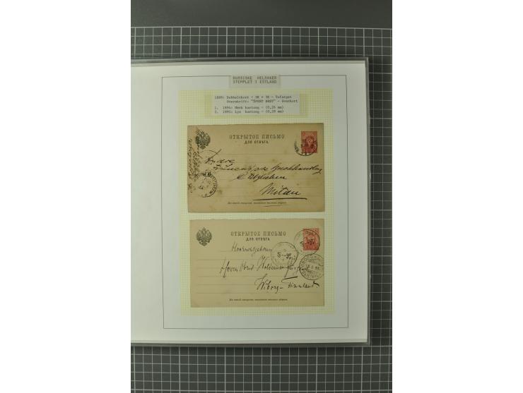 1872/1917, Ausstellungssammlung Ganzsachen des Zarenreichs, überwiegend in Estland verwendet auf 113 selbst gestalteten und a