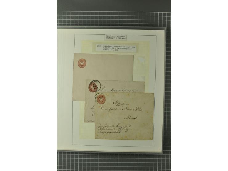 1872/1917, Ausstellungssammlung Ganzsachen des Zarenreichs, überwiegend in Estland verwendet auf 113 selbst gestalteten und a