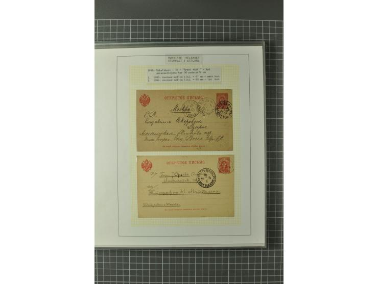 1872/1917, Ausstellungssammlung Ganzsachen des Zarenreichs, überwiegend in Estland verwendet auf 113 selbst gestalteten und a