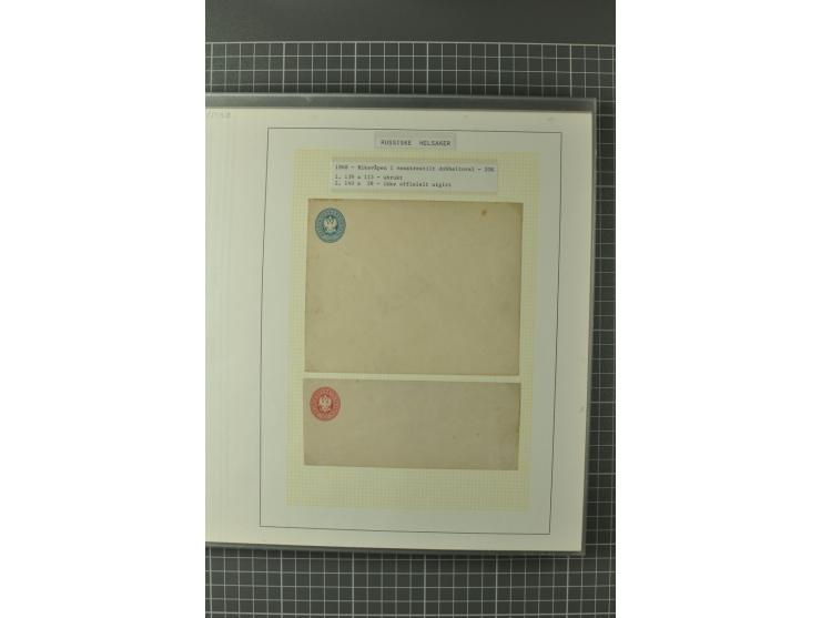 1872/1917, Ausstellungssammlung Ganzsachen des Zarenreichs, überwiegend in Estland verwendet auf 113 selbst gestalteten und a