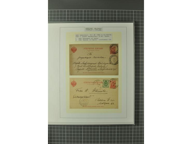 1872/1917, Ausstellungssammlung Ganzsachen des Zarenreichs, überwiegend in Estland verwendet auf 113 selbst gestalteten und a