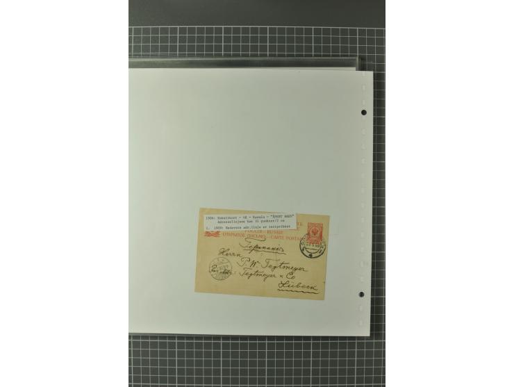 1872/1917, Ausstellungssammlung Ganzsachen des Zarenreichs, überwiegend in Estland verwendet auf 113 selbst gestalteten und a