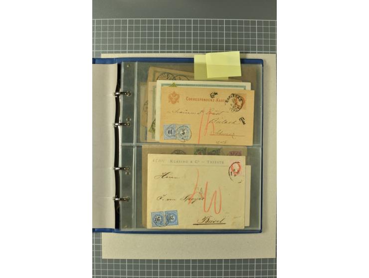 PORTOMARKEN: 1878/1938 (ca.), Sammlung mit 113 Briefen und Karten, dabei eine Fülle von interessanten Stücken, ganz überwiege