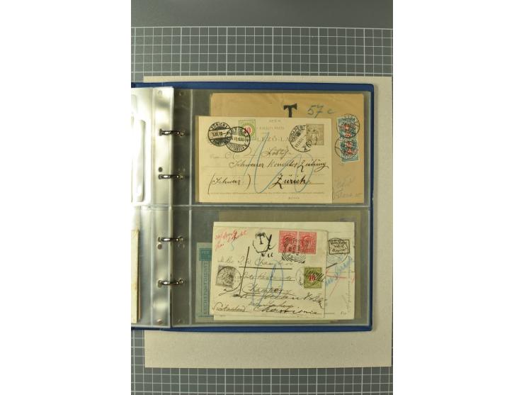 PORTOMARKEN: 1878/1938 (ca.), Sammlung mit 113 Briefen und Karten, dabei eine Fülle von interessanten Stücken, ganz überwiege
