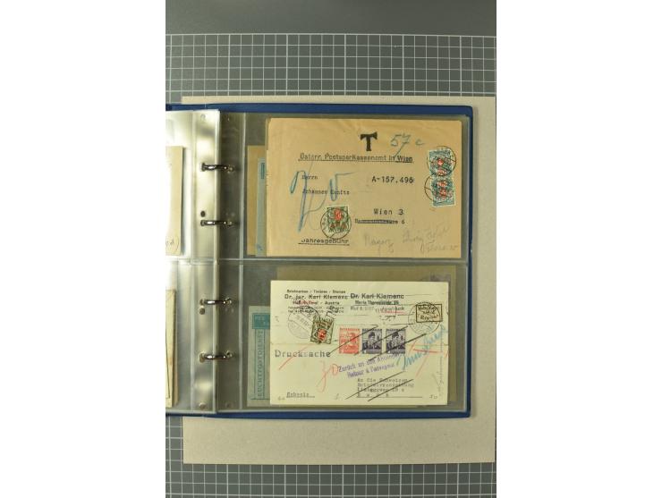 PORTOMARKEN: 1878/1938 (ca.), Sammlung mit 113 Briefen und Karten, dabei eine Fülle von interessanten Stücken, ganz überwiege