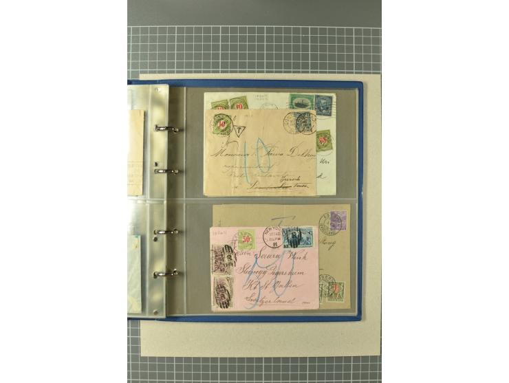 PORTOMARKEN: 1878/1938 (ca.), Sammlung mit 113 Briefen und Karten, dabei eine Fülle von interessanten Stücken, ganz überwiege