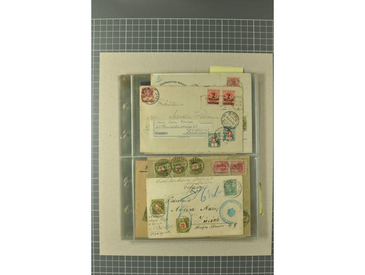 PORTOMARKEN: 1878/1938 (ca.), Sammlung mit 113 Briefen und Karten, dabei eine Fülle von interessanten Stücken, ganz überwiege