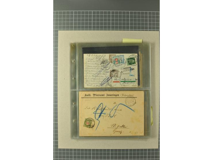 PORTOMARKEN: 1878/1938 (ca.), Sammlung mit 113 Briefen und Karten, dabei eine Fülle von interessanten Stücken, ganz überwiege