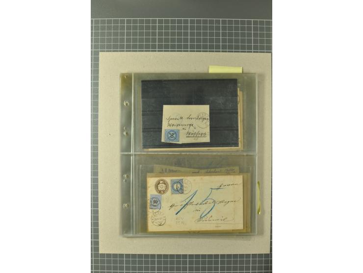 PORTOMARKEN: 1878/1938 (ca.), Sammlung mit 113 Briefen und Karten, dabei eine Fülle von interessanten Stücken, ganz überwiege