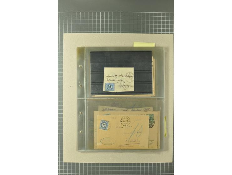 PORTOMARKEN: 1878/1938 (ca.), Sammlung mit 113 Briefen und Karten, dabei eine Fülle von interessanten Stücken, ganz überwiege
