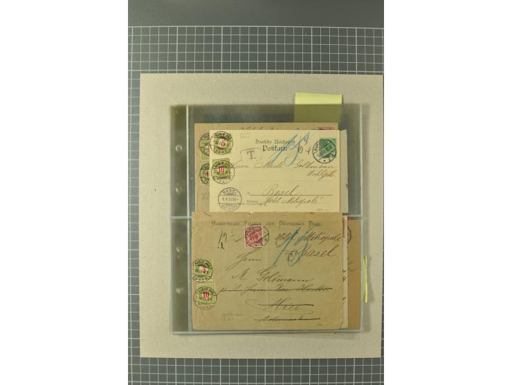 PORTOMARKEN: 1878/1938 (ca.), Sammlung mit 113 Briefen und Karten, dabei eine Fülle von interessanten Stücken, ganz überwiege