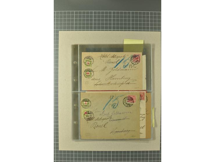 PORTOMARKEN: 1878/1938 (ca.), Sammlung mit 113 Briefen und Karten, dabei eine Fülle von interessanten Stücken, ganz überwiege