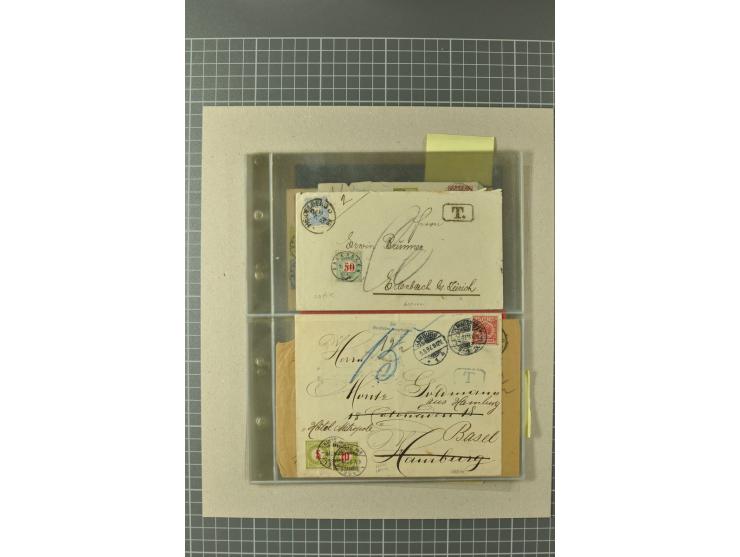 PORTOMARKEN: 1878/1938 (ca.), Sammlung mit 113 Briefen und Karten, dabei eine Fülle von interessanten Stücken, ganz überwiege