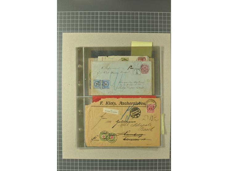 PORTOMARKEN: 1878/1938 (ca.), Sammlung mit 113 Briefen und Karten, dabei eine Fülle von interessanten Stücken, ganz überwiege