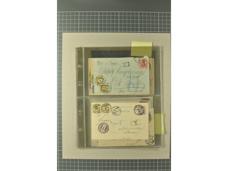 PORTOMARKEN: 1878/1938 (ca.), Sammlung mit 113 Briefen und Karten, dabei eine Fülle von interessanten Stücken, ganz überwiege