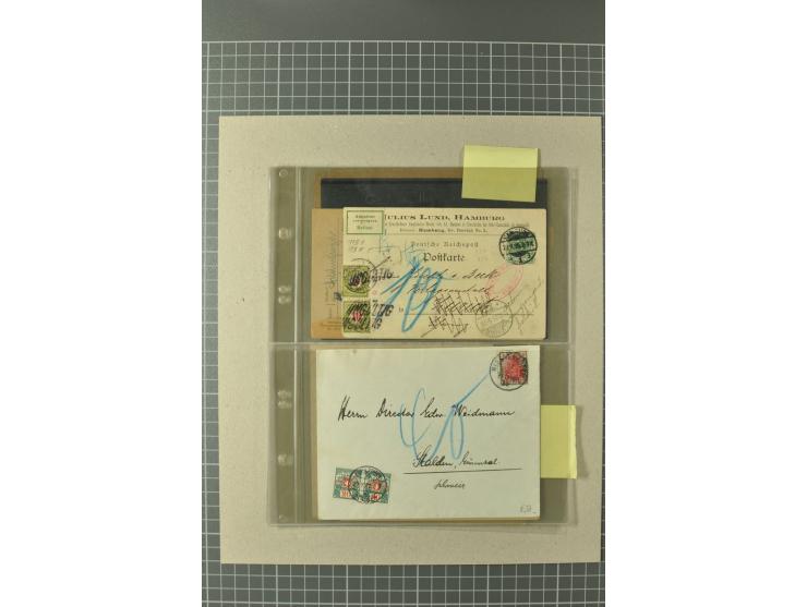 PORTOMARKEN: 1878/1938 (ca.), Sammlung mit 113 Briefen und Karten, dabei eine Fülle von interessanten Stücken, ganz überwiege