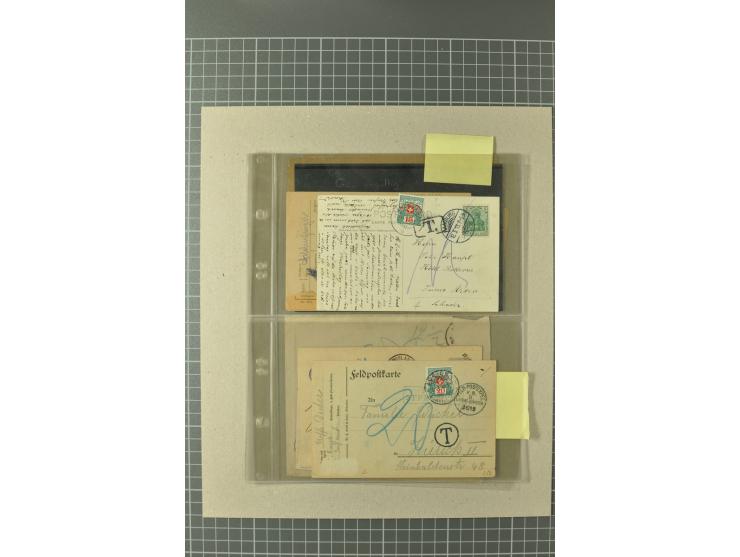 PORTOMARKEN: 1878/1938 (ca.), Sammlung mit 113 Briefen und Karten, dabei eine Fülle von interessanten Stücken, ganz überwiege
