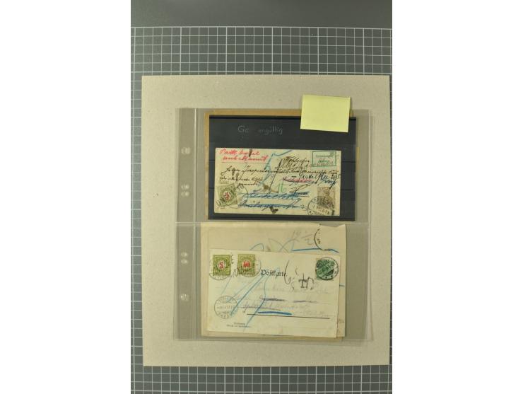 PORTOMARKEN: 1878/1938 (ca.), Sammlung mit 113 Briefen und Karten, dabei eine Fülle von interessanten Stücken, ganz überwiege