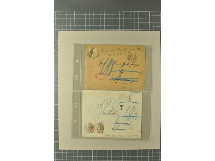 PORTOMARKEN: 1878/1938 (ca.), Sammlung mit 113 Briefen und Karten, dabei eine Fülle von interessanten Stücken, ganz überwiege