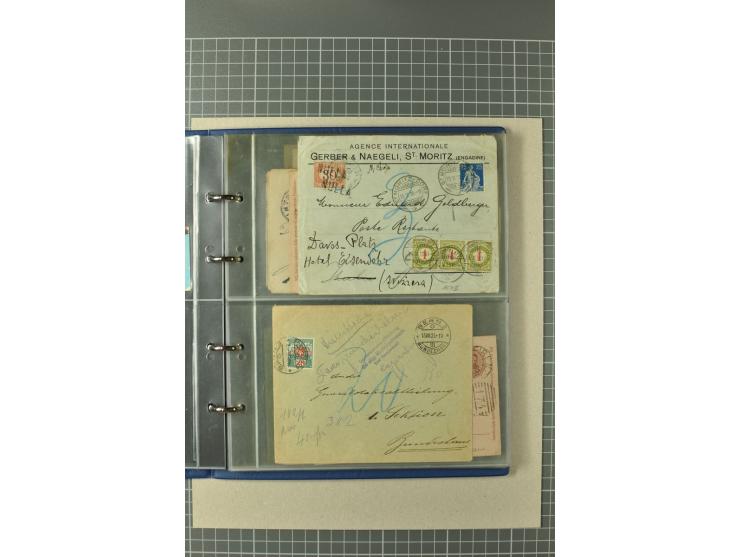 PORTOMARKEN: 1878/1938 (ca.), Sammlung mit 113 Briefen und Karten, dabei eine Fülle von interessanten Stücken, ganz überwiege