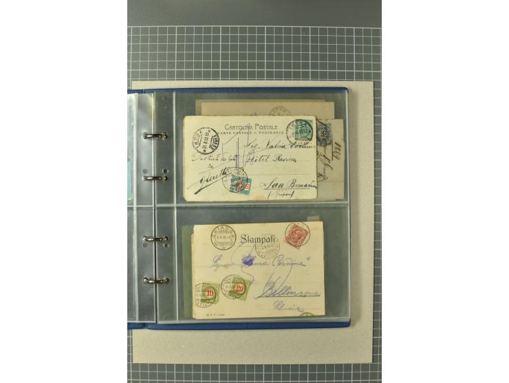 PORTOMARKEN: 1878/1938 (ca.), Sammlung mit 113 Briefen und Karten, dabei eine Fülle von interessanten Stücken, ganz überwiege