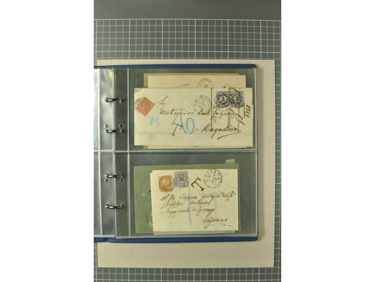 PORTOMARKEN: 1878/1938 (ca.), Sammlung mit 113 Briefen und Karten, dabei eine Fülle von interessanten Stücken, ganz überwiege