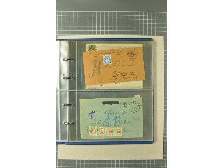 PORTOMARKEN: 1878/1938 (ca.), Sammlung mit 113 Briefen und Karten, dabei eine Fülle von interessanten Stücken, ganz überwiege