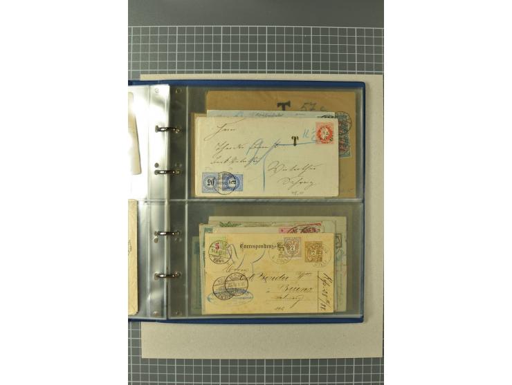 PORTOMARKEN: 1878/1938 (ca.), Sammlung mit 113 Briefen und Karten, dabei eine Fülle von interessanten Stücken, ganz überwiege