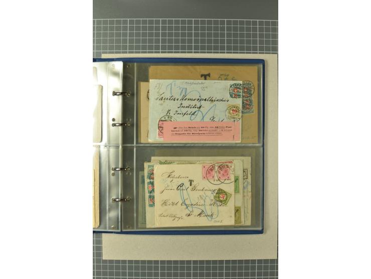 PORTOMARKEN: 1878/1938 (ca.), Sammlung mit 113 Briefen und Karten, dabei eine Fülle von interessanten Stücken, ganz überwiege