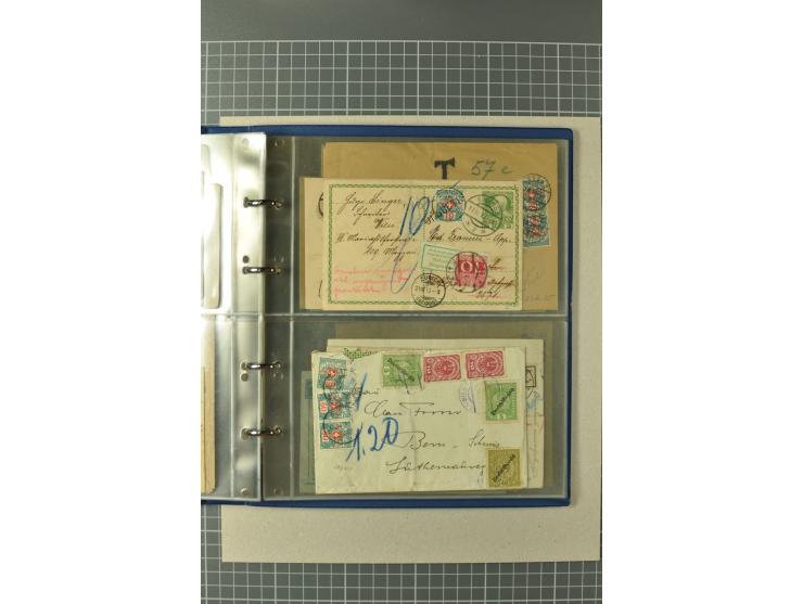 PORTOMARKEN: 1878/1938 (ca.), Sammlung mit 113 Briefen und Karten, dabei eine Fülle von interessanten Stücken, ganz überwiege