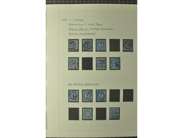 1878/1938, ungebrauchte und überwiegend gestempelte Spezialsammlung, dabei verschiedene Auflagen, normale und kopfstehende Ra