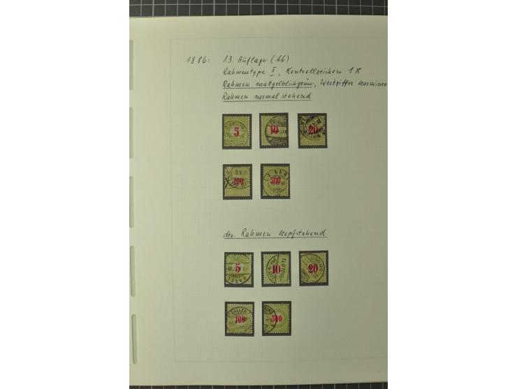 1878/1938, ungebrauchte und überwiegend gestempelte Spezialsammlung, dabei verschiedene Auflagen, normale und kopfstehende Ra