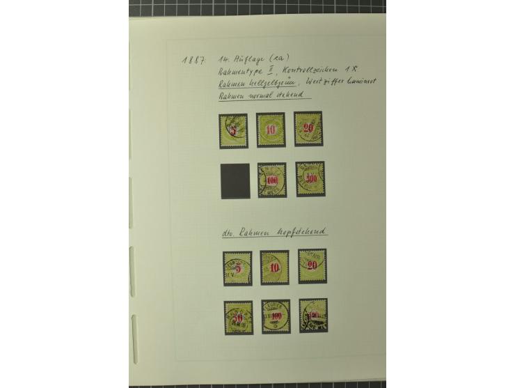 1878/1938, ungebrauchte und überwiegend gestempelte Spezialsammlung, dabei verschiedene Auflagen, normale und kopfstehende Ra