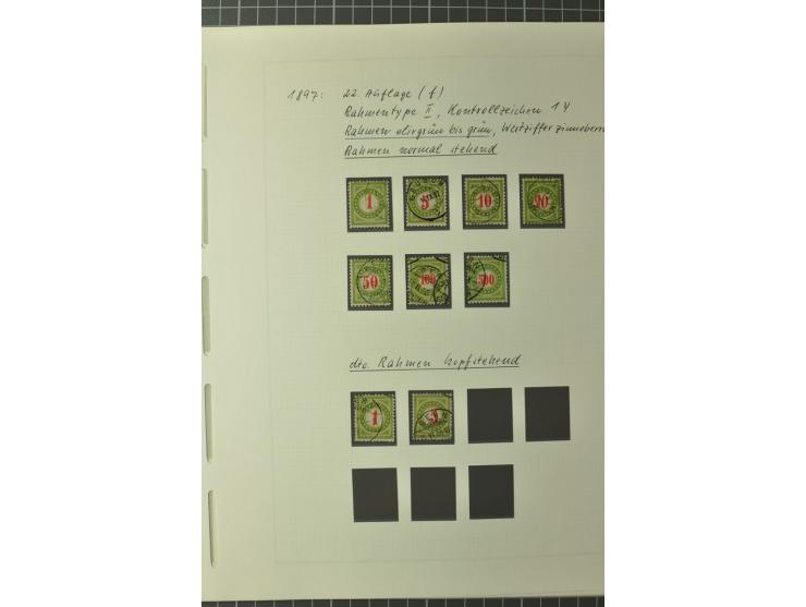 1878/1938, ungebrauchte und überwiegend gestempelte Spezialsammlung, dabei verschiedene Auflagen, normale und kopfstehende Ra