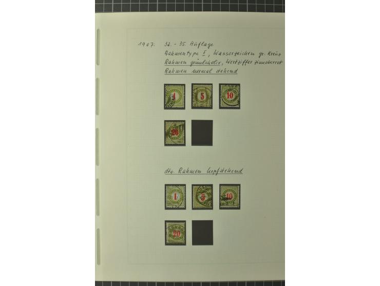 1878/1938, ungebrauchte und überwiegend gestempelte Spezialsammlung, dabei verschiedene Auflagen, normale und kopfstehende Ra