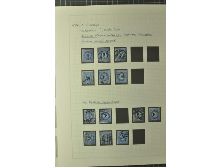1878/1938, ungebrauchte und überwiegend gestempelte Spezialsammlung, dabei verschiedene Auflagen, normale und kopfstehende Ra
