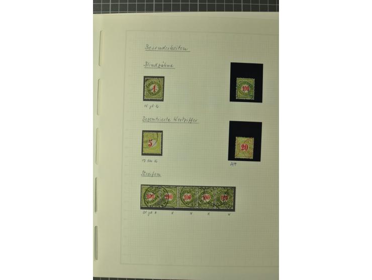 1878/1938, ungebrauchte und überwiegend gestempelte Spezialsammlung, dabei verschiedene Auflagen, normale und kopfstehende Ra