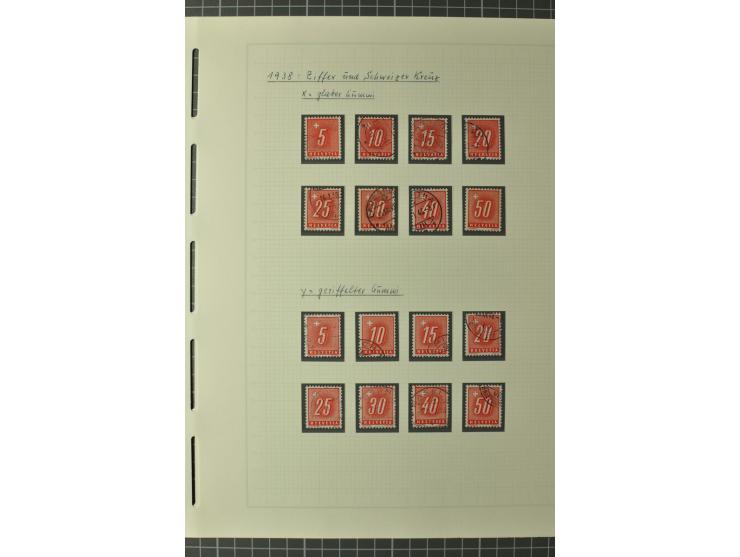 1878/1938, ungebrauchte und überwiegend gestempelte Spezialsammlung, dabei verschiedene Auflagen, normale und kopfstehende Ra