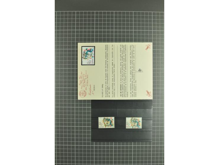 1930/89 (ca.), postfrische Partie von etwa 640 Abarten, dabei ungezähnte Marken, Farbfehldrucke, fehlende Farben, etc.; viele