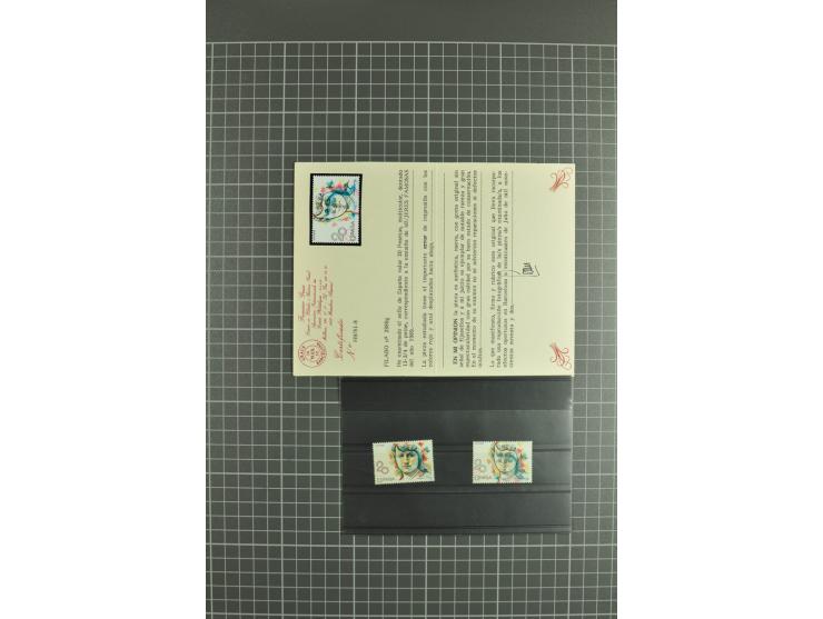 1930/89 (ca.), postfrische Partie von etwa 640 Abarten, dabei ungezähnte Marken, Farbfehldrucke, fehlende Farben, etc.; viele