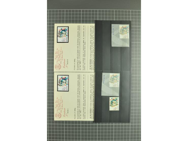 1930/89 (ca.), postfrische Partie von etwa 640 Abarten, dabei ungezähnte Marken, Farbfehldrucke, fehlende Farben, etc.; viele