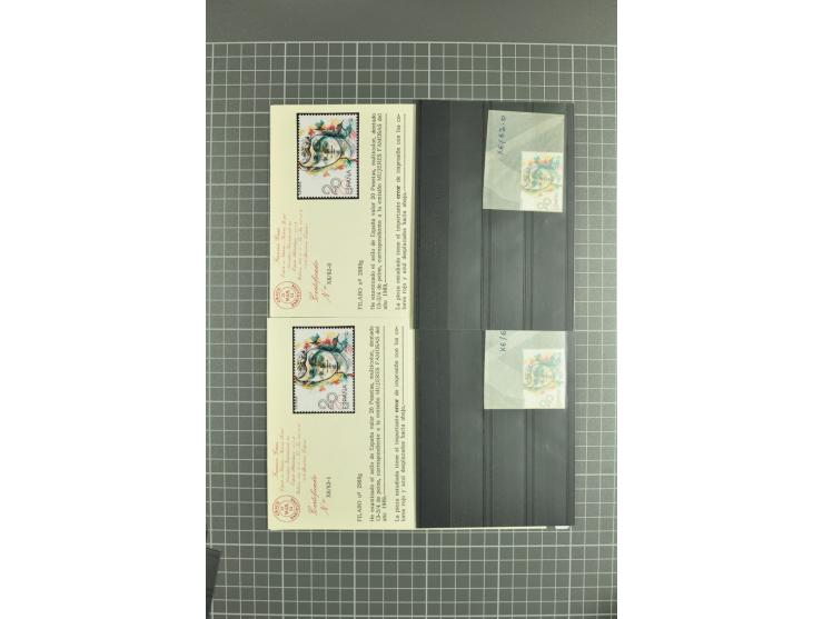 1930/89 (ca.), postfrische Partie von etwa 640 Abarten, dabei ungezähnte Marken, Farbfehldrucke, fehlende Farben, etc.; viele