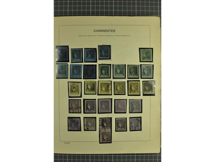 1858/1960 (ca.), kleine Sammlung inklusive Staaten, dabei 29 Werte Corrientes
