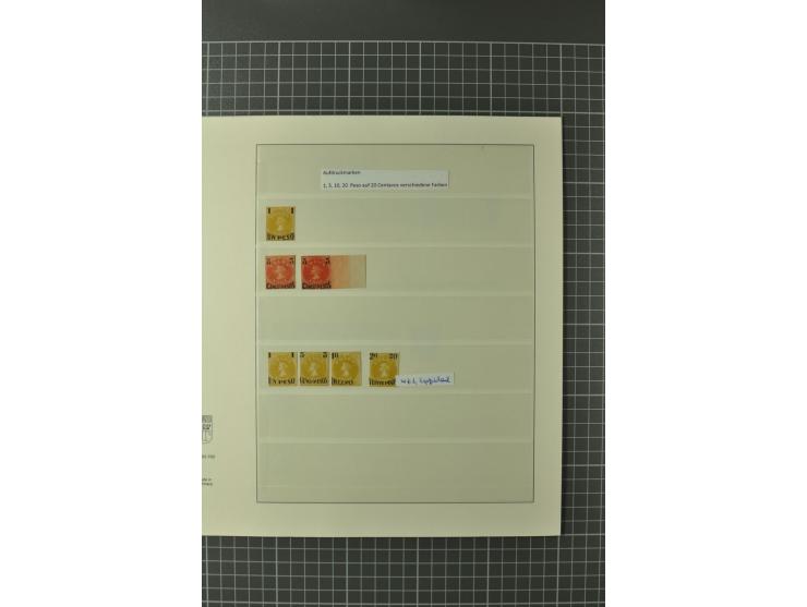 1911/16, Mi.-Nr. 106K (2) und 116U (2), ungebraucht, senkrechtes Paar gestempelt, Nr. II, III (2), sowie ungebraucht ohne Gum