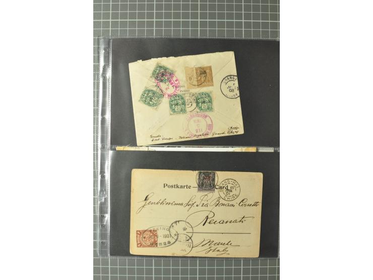 1900/34 (ca.), 21 Briefe und Karten, überwiegend deutsche und französische Postanstalten, dabei Reco etc.