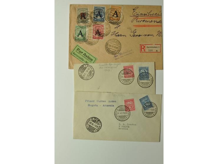 1919/32 (ca.), 23 Flugpostbriefe und -Ganzsachen, meist SCADTA, dabei Kolumbien 264 auf Brief, dazu einige lose Marken