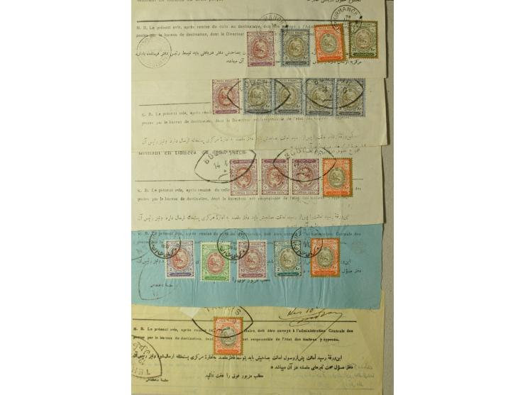 1910/11 (ca.), 17 Barnamehs mit Frankaturen ex Mi.-Nr. 289-303, dabei 5 Stück mit dem Höchstwert 30 Kr.