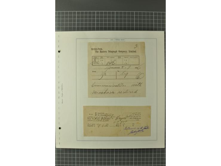 1880/1911 (ca.), Osmanische Periode, Sammlung mit losen Marken, Briefstücken, Briefen und Karten, dabei Telegramme, Formulare