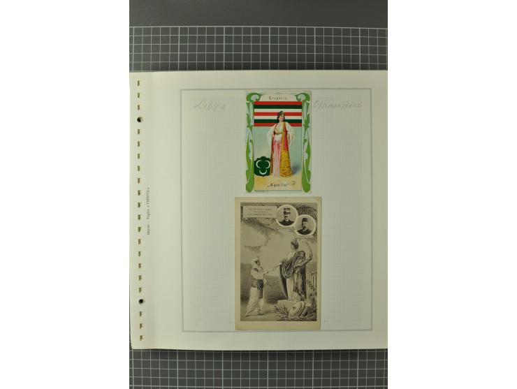 1880/1911 (ca.), Osmanische Periode, Sammlung mit losen Marken, Briefstücken, Briefen und Karten, dabei Telegramme, Formulare