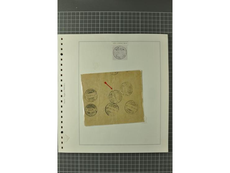 1880/1911 (ca.), Osmanische Periode, Sammlung mit losen Marken, Briefstücken, Briefen und Karten, dabei Telegramme, Formulare
